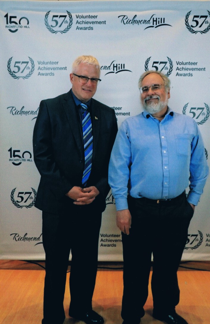 Marty Paulin with Mayor David West at the Volunteer Achievement Awards