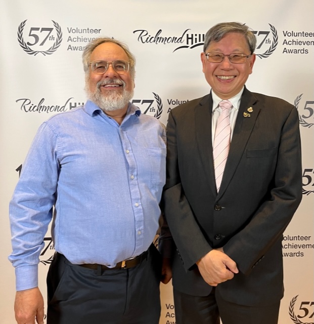 Marty Paulin with Deputy Mayor Godwin Chan at the Volunteer Achievement Awards